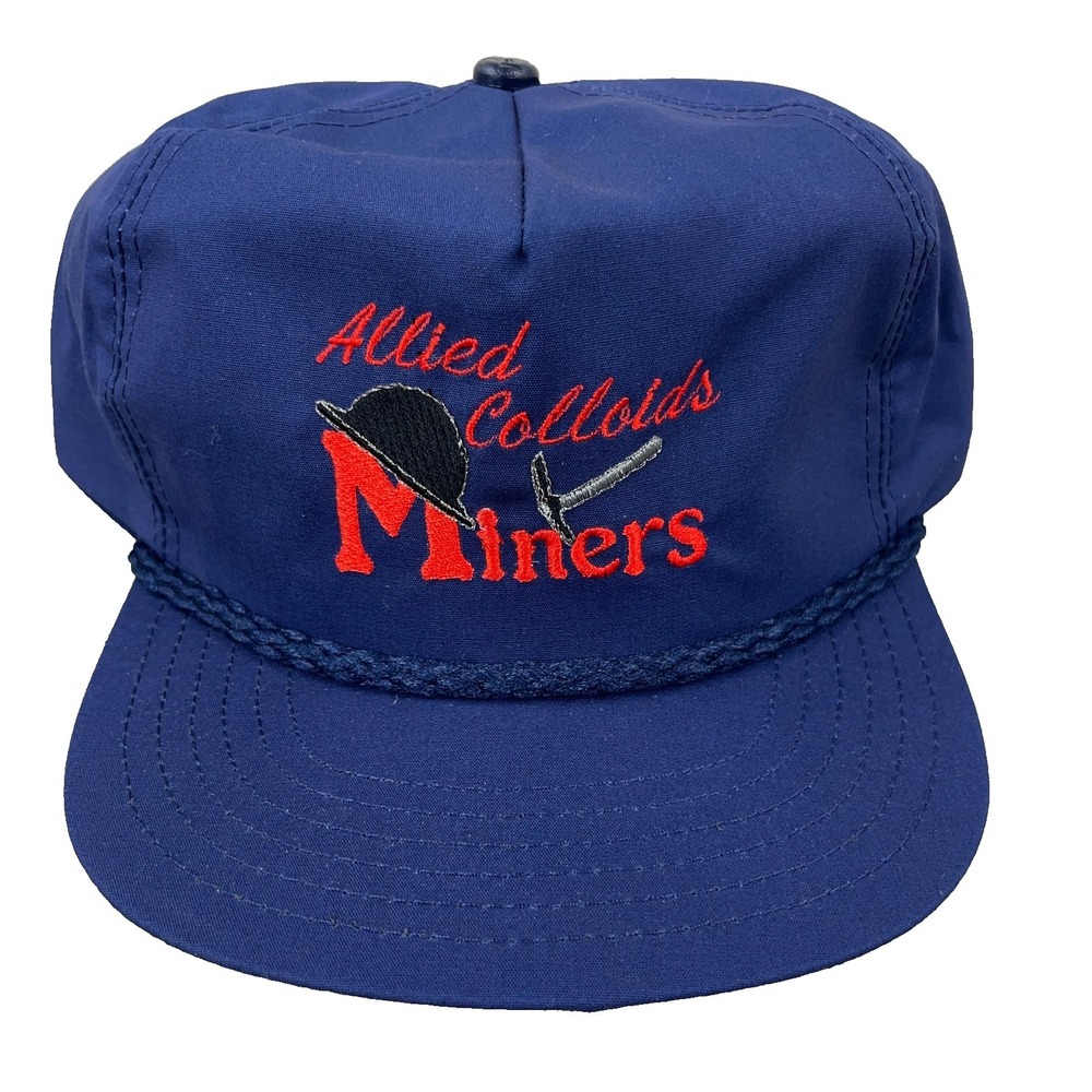 Vintage Coal Mining Trucker Hat Cap Snapback USA Made Rope Allied Colloids 90s